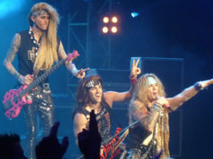 Steel Panther on stage at London's Brixton Academy March 2012