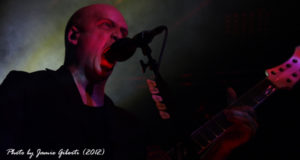 A headshot of Devin Townsend performing at The Cambridge Junction, England, October 2012