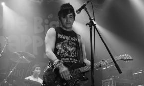 Luis from The Dollyrots on stage at Cambridge Junction, October 2012