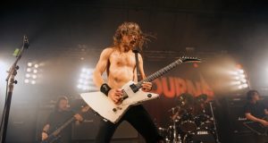 Airbourne on stage at Portsmouth Pyramids, November 2013