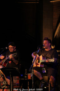 Jaret Reddick & Erik Chandler from Bowling For Soup on stage at Union Chapel, London, October 2013