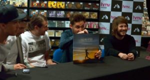 You Me At Six Pose With Cavalier Youth, HMV Glasgow, January 2014