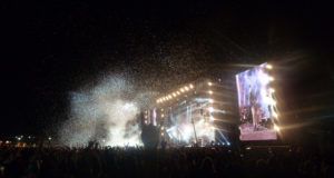 Confetti at the end of Aerosmith's set at Download Festival 2014