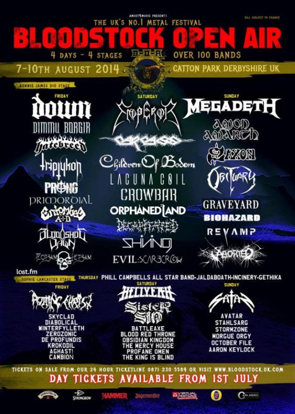 Bloodstock Open Air Festival 2014 First + Sophie Stage Poster