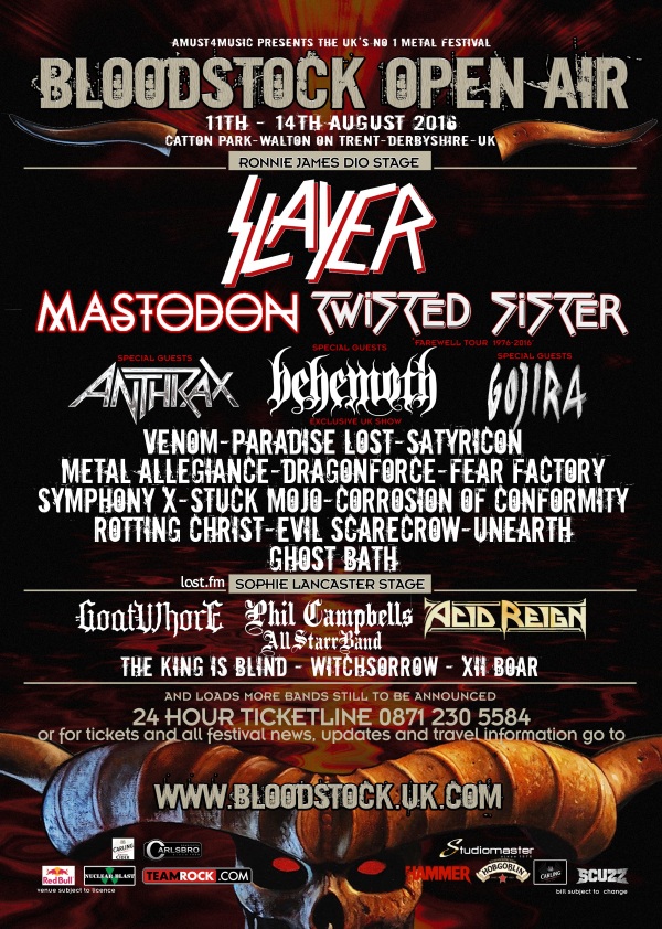 Bloodstock Open Air Festival 2016 1st March Poster