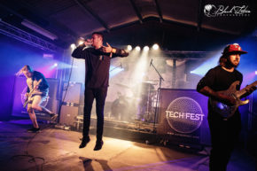 Napoleon on stage at UK Tech-Metal Fest 2016 7th July 2016