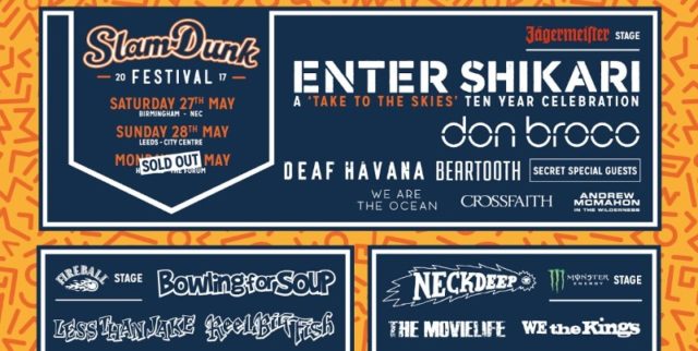 Slam Dunk Festival 2017 Stage Splits Poster Header Image