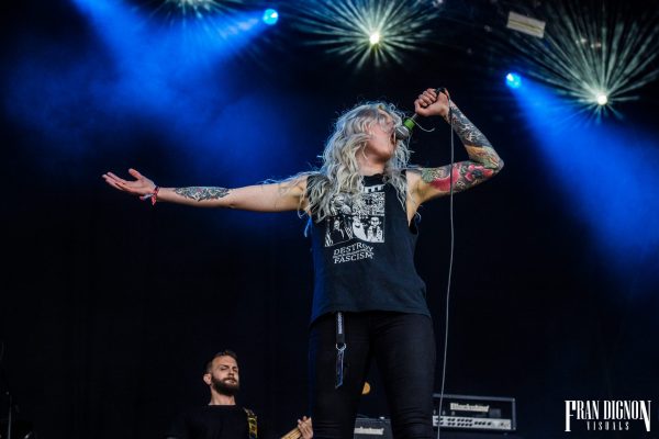Venom Prison on stage at Bloodstock Open Air Festival 2017