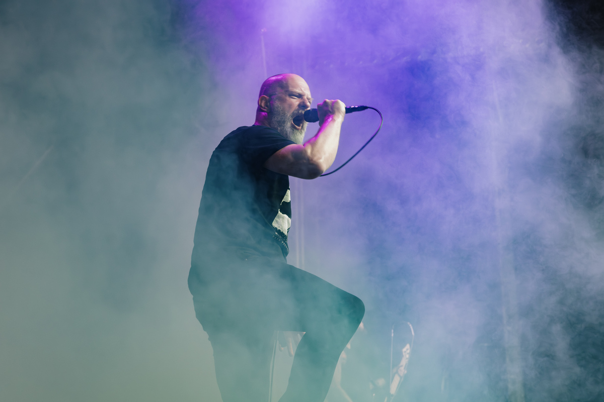 Dave Hunt on Anaal Nathrakh on stage at Download Festival 2025 by Gobhinder Jhitta