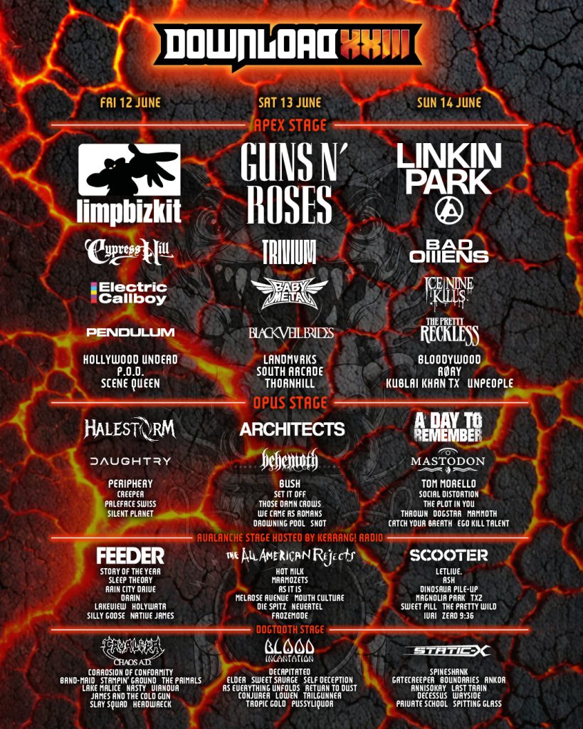 DLXXIII Download Festival 2026 Day Splits Poster Longer Traditional Shape 4.5