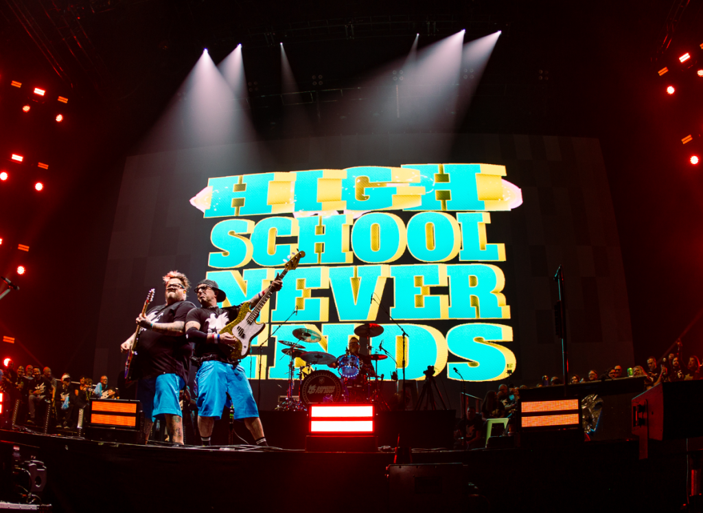 Bowling For Soup's Jaret Reddick and Rob Felicetti on stage at Wembley, December 2025, by Amy Russell