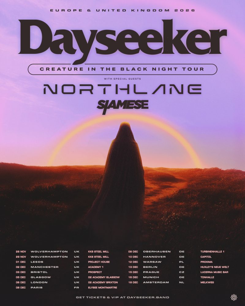 Dayseeker UK and EU 2026 Creature In The Black Night Tour Poster
