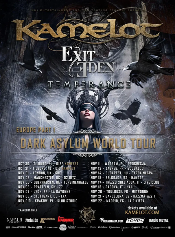 Kamelot - Dark Asylum EU and UK World Tour Dates - November 2026